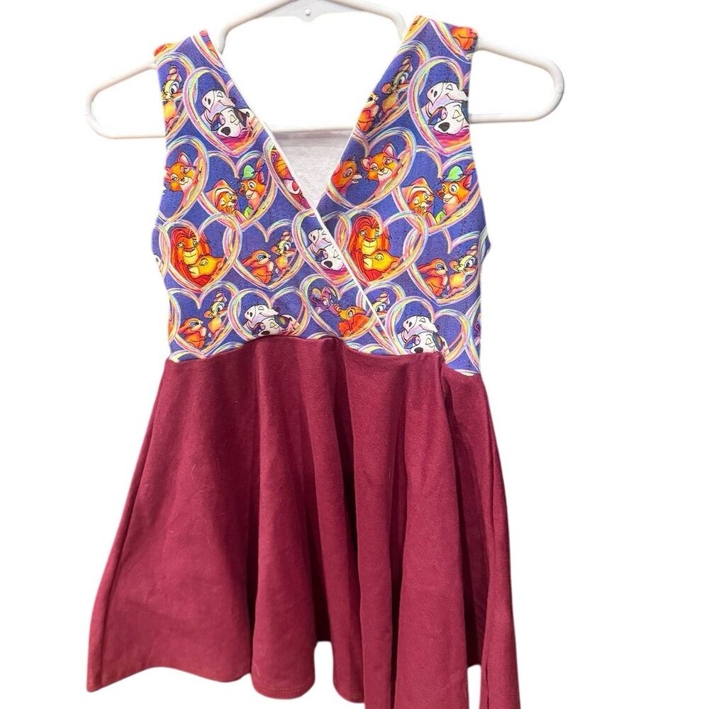 Malia + Kai Disney Animal Couples Rainbow Hearts Twirl Dress Girls 3T NWT